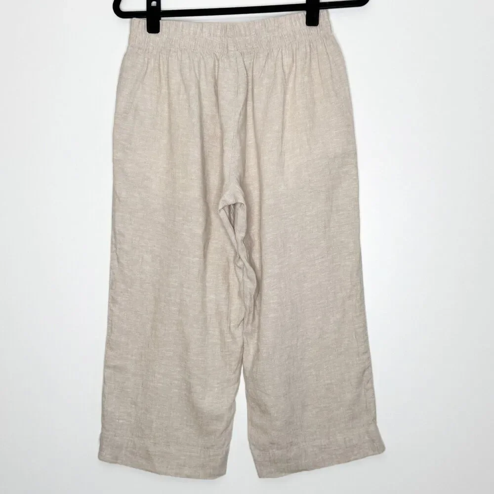 New Old Navy High-Waist Linen-Blend Straight Ankle Pant Womens Size Small Petite